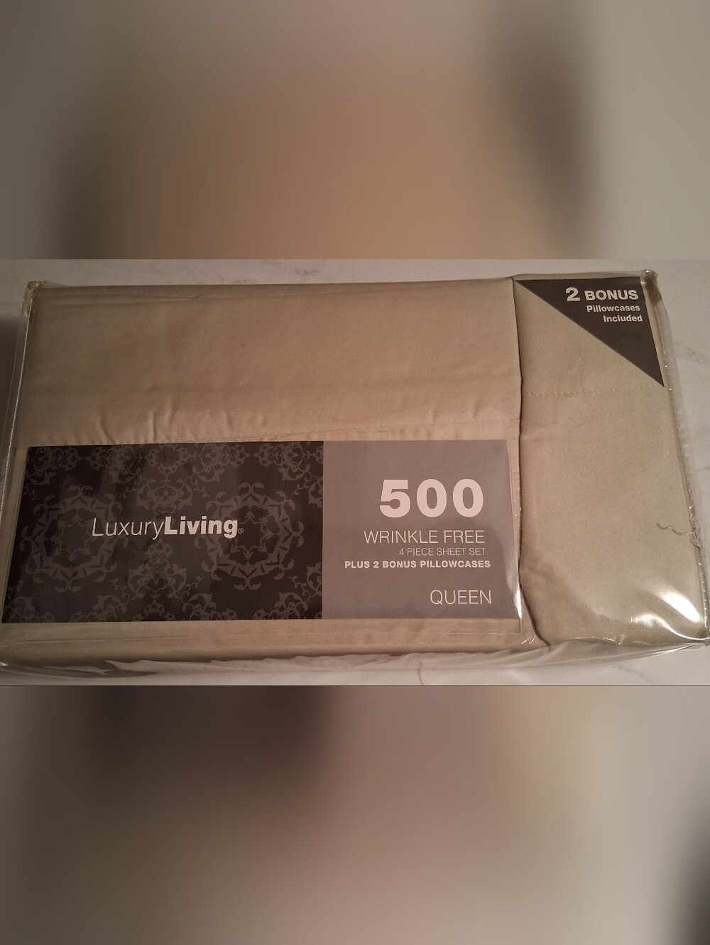 New Luxury Living 500 Wrinkle-Free Queen Sheet Set (6-Piece Set!) NWOT